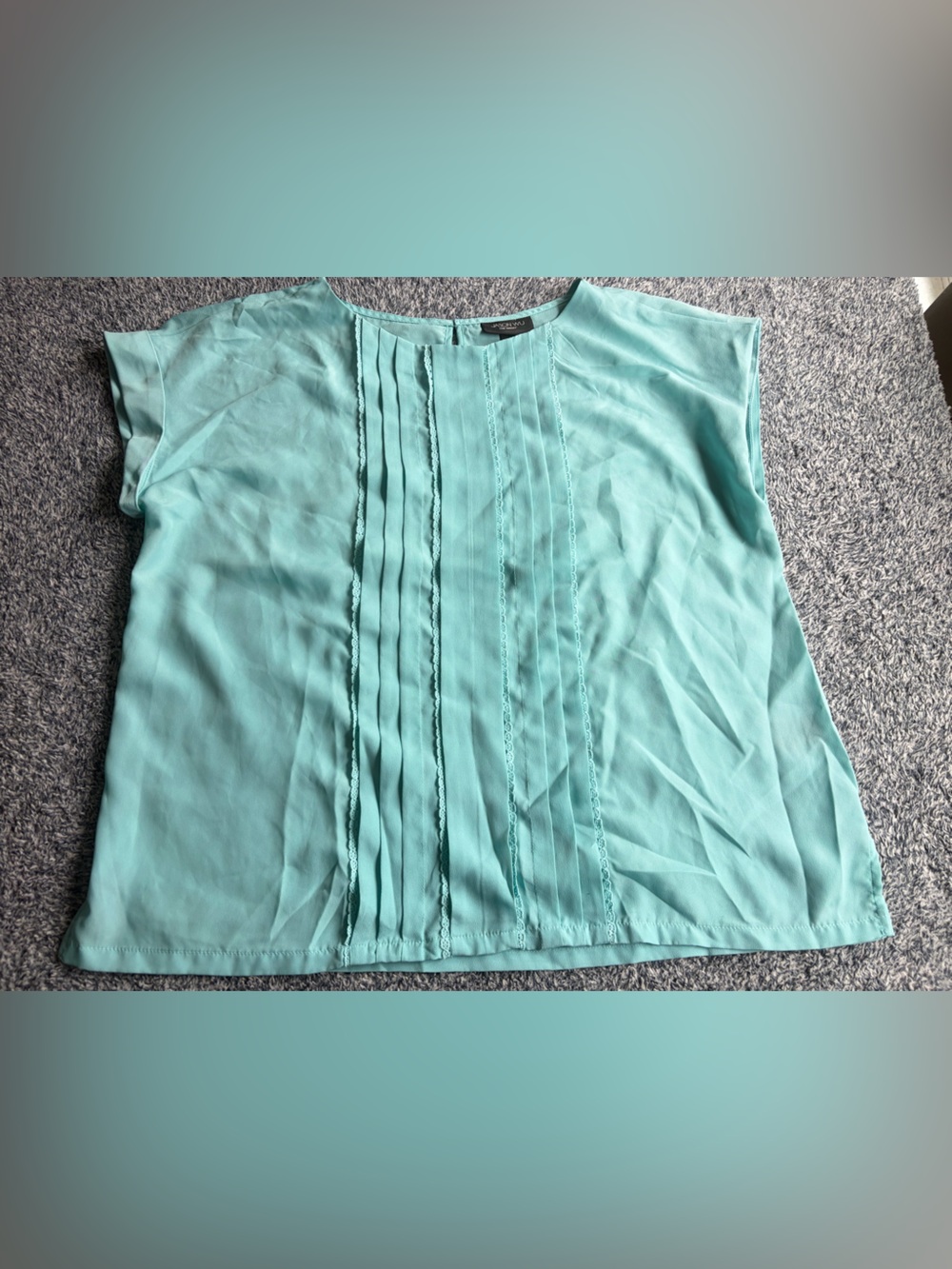 Jason Wu Aqua Pintuck Short Sleeve Blouse - Picture 4 of 13